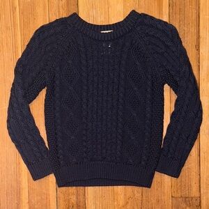 L.L. Bean Navy Cable Knit Sweater